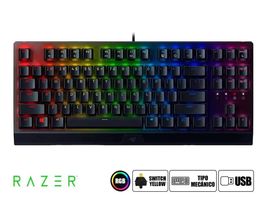 Teclado Gamer Razer Blackwidow V3 Tkl (rz03-03491800-r3m1) Mecanico, Switch Yellow