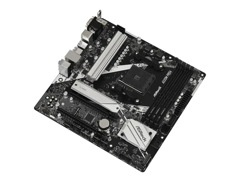 Placa Madre Asrock A520m-pro4 (90-mxbdu-a0uayz) Socket Am4, Ram Ddr4 Buss 4733+oc Mhz