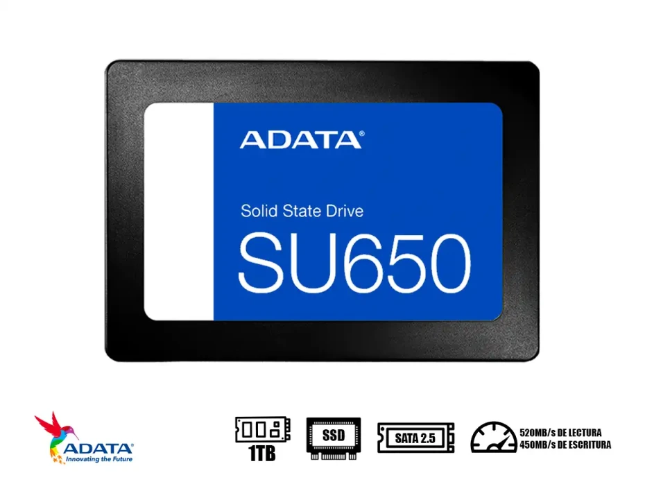 Unidad De Almacenamiento Ssd Sata 2.5 Adata 1tb Su650 (asu650ss-1tt-r) 520mb/s