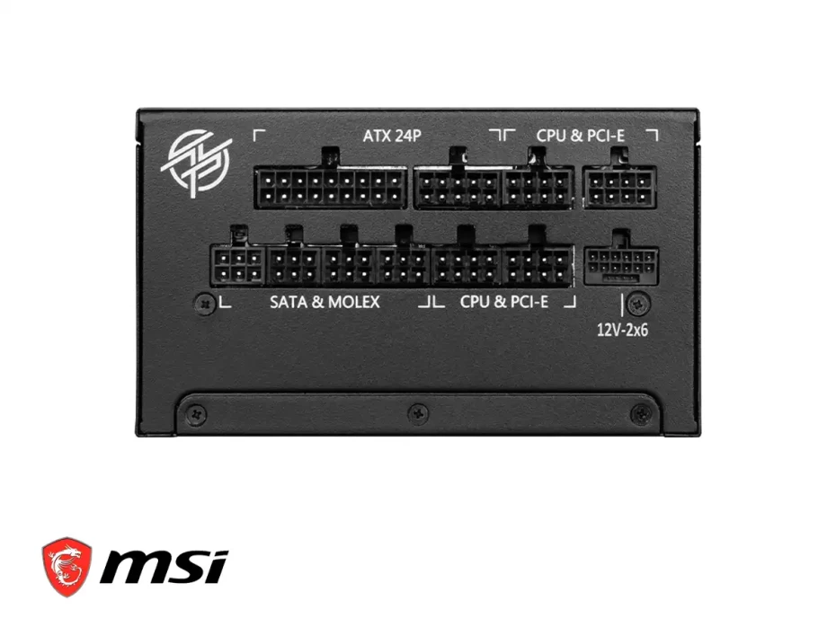 Fuente De Poder Msi 1000w Mpg A1000g (mpg A1000g Pcie5) Atx, 80 Plus Gold, Pcie 5, Modular, Negro