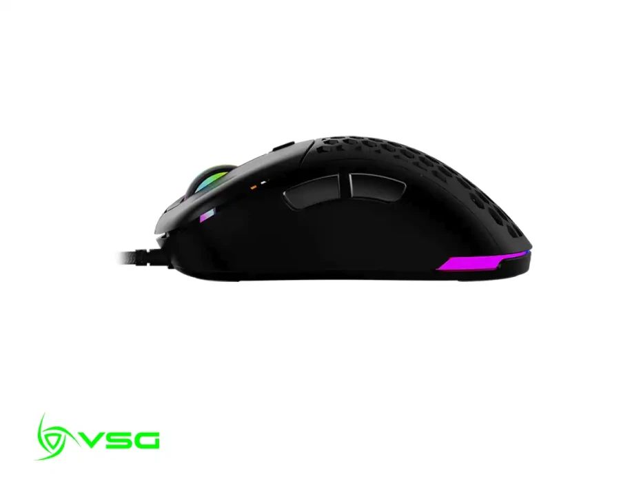 Mouse Vsg Gamer Aquilar Air Negro Brillante (vg-m550-blk-glo) Hasta 16.000 Dpi, 6 Botones, Rgb