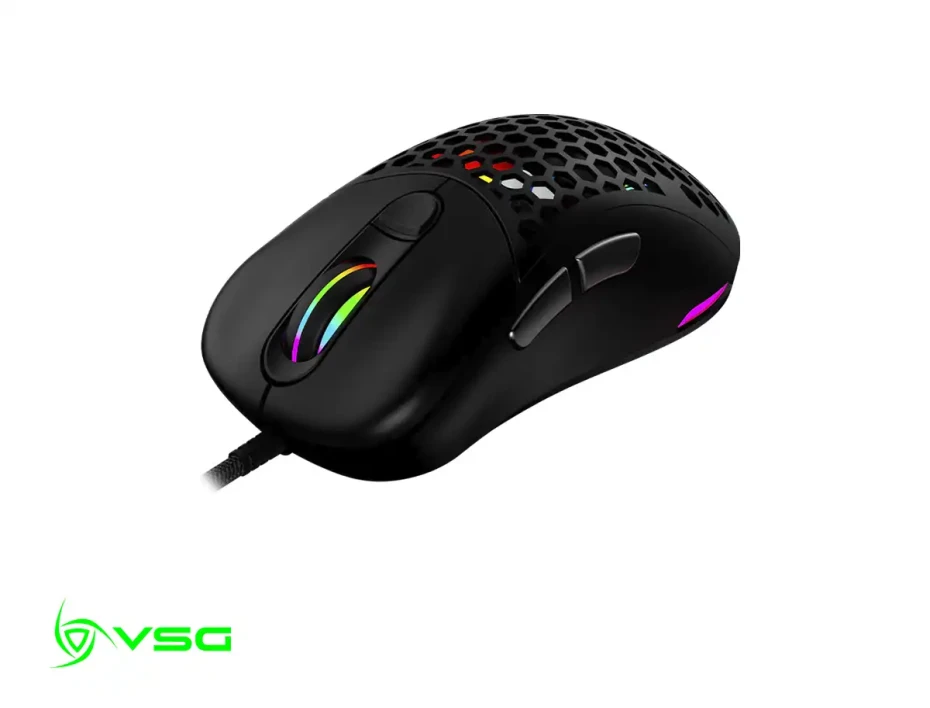 Mouse Vsg Gamer Aquilar Air Negro Brillante (vg-m550-blk-glo) Hasta 16.000 Dpi, 6 Botones, Rgb