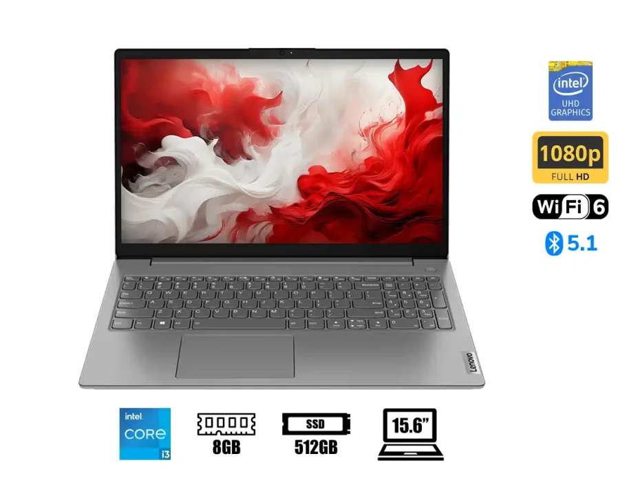 Laptop Lenovo Core I3-1215u V15 G3 (82tt00ealm) Pantalla 15.6" Fhd Tn, Ram 8gb, Ssd 512gb, Freedos, 12gen.