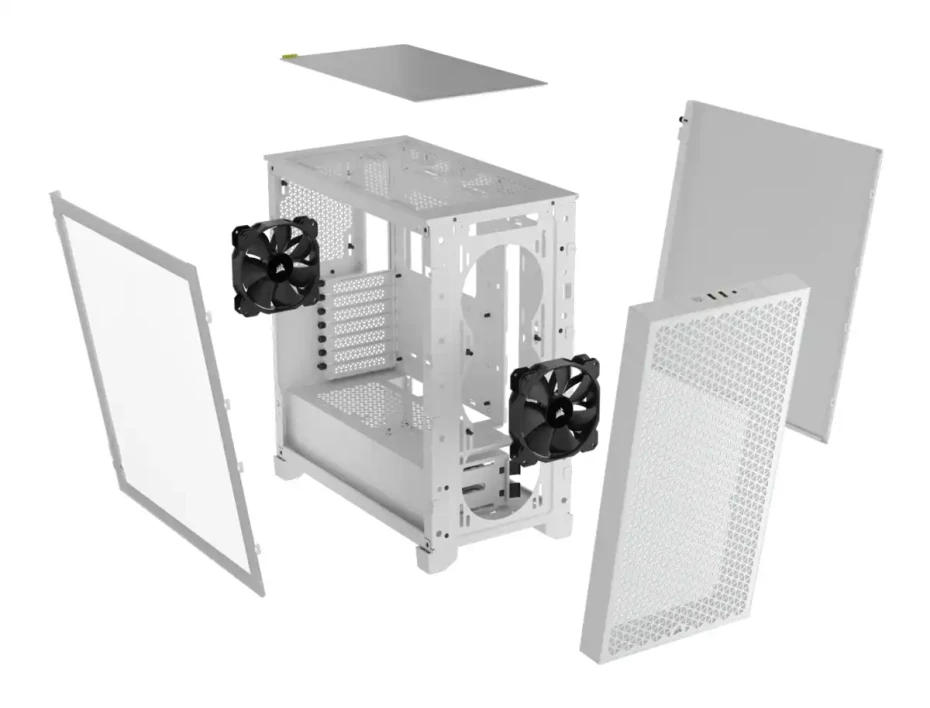 Case Corsair 3000d Airflow S/fuente (cc-9011252-ww) Panel De Vidrio, Blanco