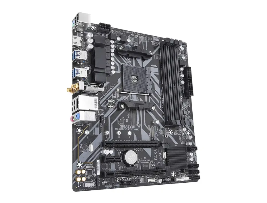 Placa Madre Gigabyte B450m Ds3h Wifi (b450m Ds3h Wifi) Socket Am4, Ram Ddr4 Buss 3600oc Mhz, Wifi