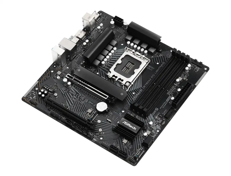 Placa Madre Asrock B760m Pg Lightning (90-mxbm20-a0uayz) Socket Lga 1700, Ram Ddr5 Buss 7200(oc) Mhz, 14va, 13va, 12va Gen