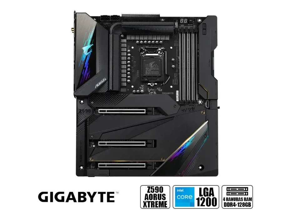 Placa Madre Gigabyte Z590 Aorus Xtreme (z590 Aorus Xtreme) Socket Lga 1200, Ram Ddr4 Buss 5400oc Mhz, 11va, 10ma Gen, Wifi 6e