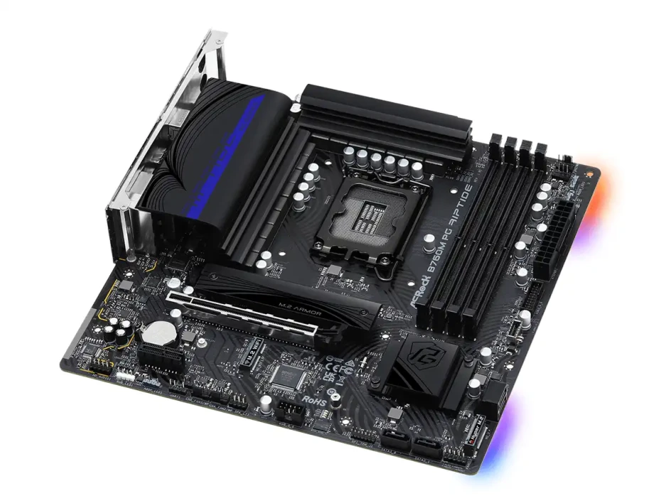 Placa Madre Asrock B760m Pg Riptide (90-mxbl60-a0uayz) Socket Lga 1700, Ram Ddr5 Buss 7200oc Mhz, 14va, 13va, 12va Gen, Rgb