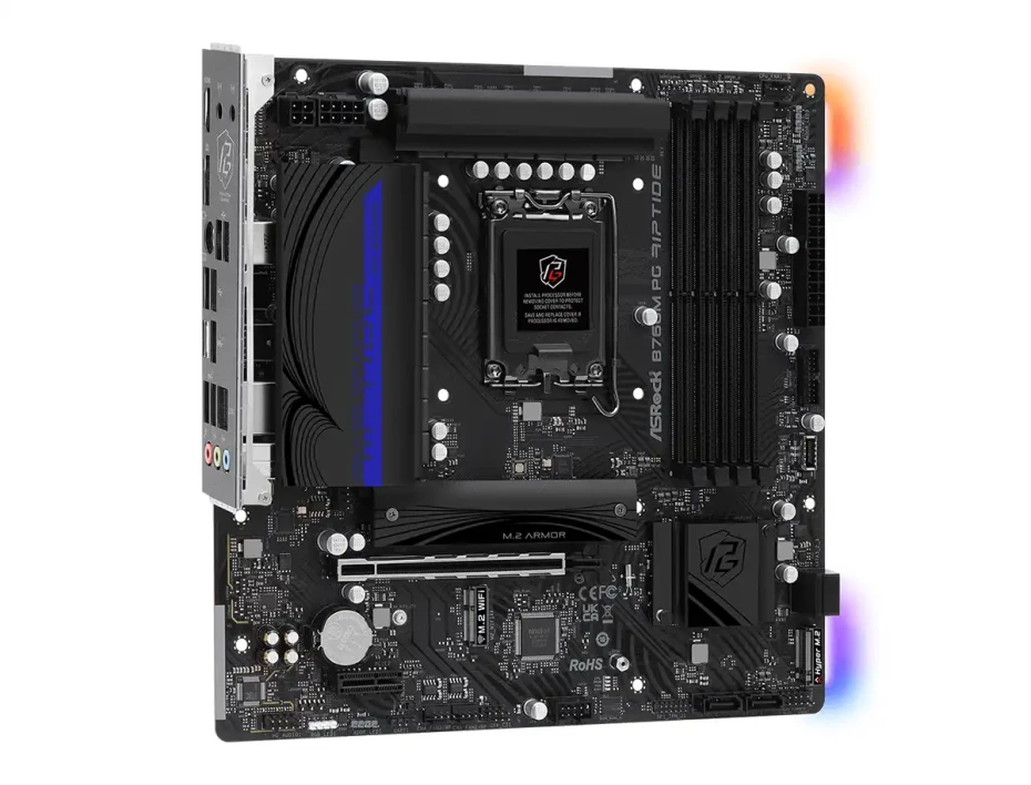 Placa Madre Asrock B760m Pg Riptide (90-mxbl60-a0uayz) Socket Lga 1700, Ram Ddr5 Buss 7200oc Mhz, 14va, 13va, 12va Gen, Rgb