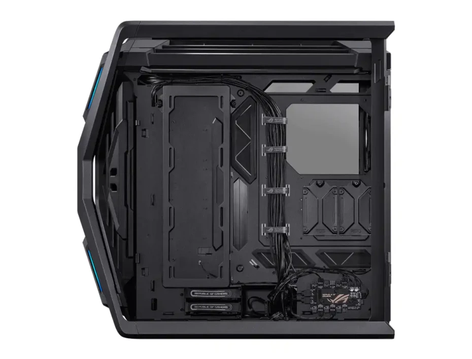 Case Asus Rog Hyperion Gr701 S/fuente (gr701-bk-pwm-fan) 2 Paneles De Vidrio, Led Rgb, Negro