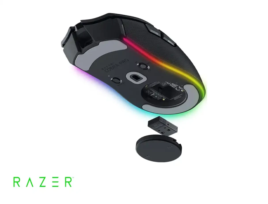 Mouse Inalambrico Razer Cobra Pro (rz01-04660100-r3u1) 30.000 Dpi, 10 Botones, Receptor Usb, Usb C, Bt, Rgb, Negro