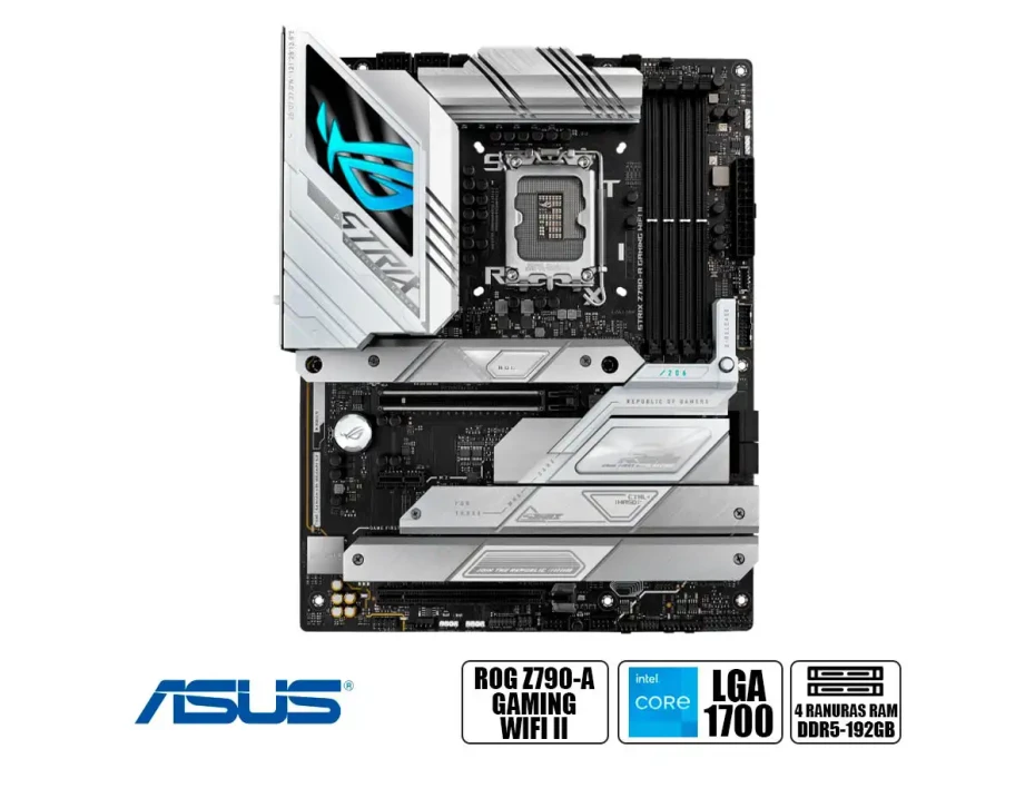 Placa Madre Asus Z790-a Rog Strix Gaming Wifi Ii (90mrogz790awifiii) Socket Lga 1700, Ram Ddr5 Buss 8000oc Mhz, 14va, 13va, 12va Gen, Wifi 7