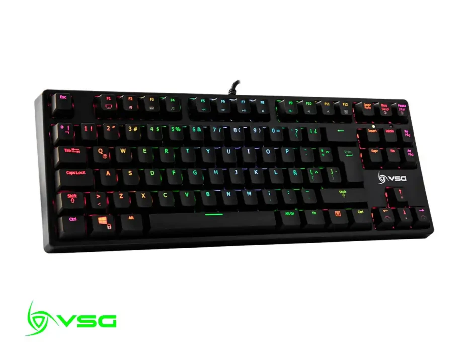 Teclado Gamer Vsg Alnitak (vg-km982-blk-red) Mecanico, Switch Red, Led Rgb, Negro