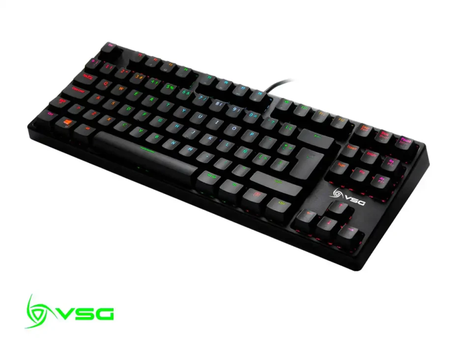 Teclado Gamer Vsg Alnitak (vg-km982-blk-red) Mecanico, Switch Red, Led Rgb, Negro