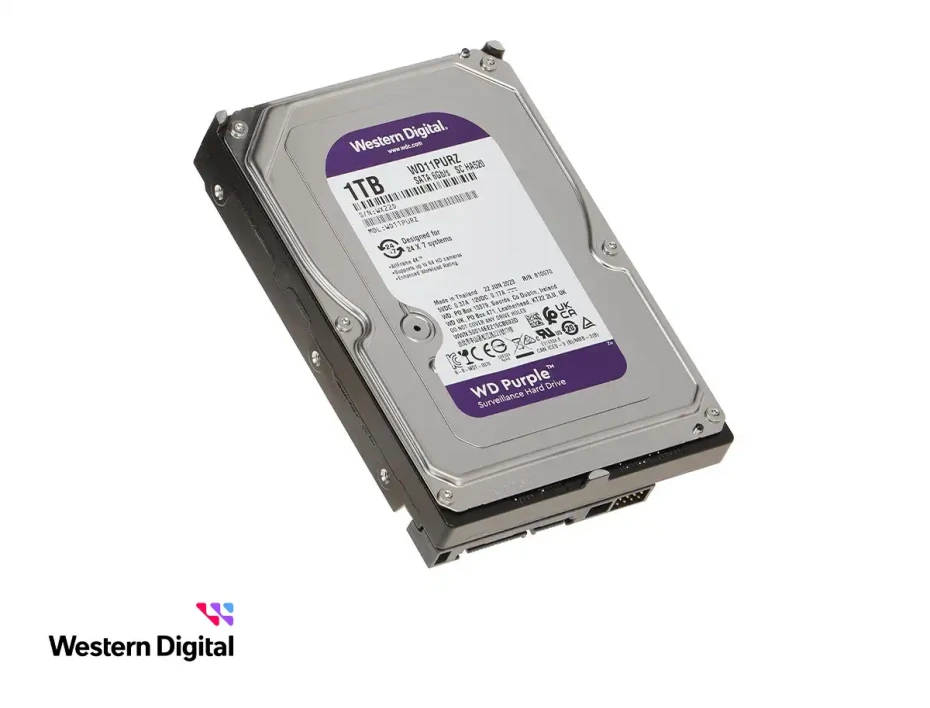 Disco Duro Western Digital 1tb (wd11purz) Cache 64mb, 5400 Rpm, 3.5", Sata 6, Para Video Vigilancia, Purpura