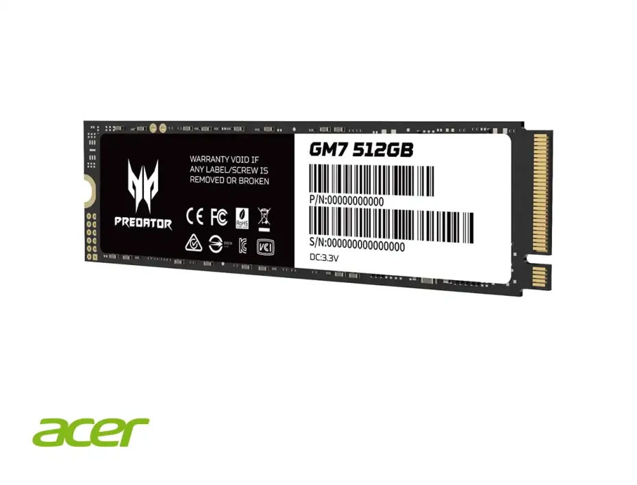 Unidad De Almacenamiento Ssd M.2 Pcie Predator 512gb Nvme Gm7, 2280 (bl.9bwwr.117) 7200mb/s