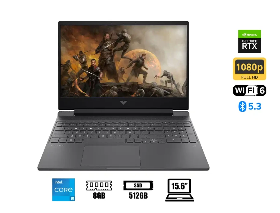 Laptop Hp Core I5-12450h Victus 15-fa0033dx (9t9r8ua#aba) Pantalla 15.6" Fhd 144hz, Ram 8gb, Ssd 512gb, Rtx 3050 4gb, Win11, Azul, Us., 12gen.