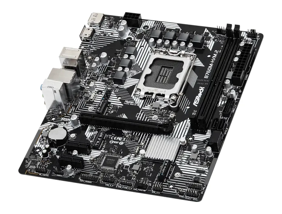 Placa Madre Asrock B760m-h/m.2 (90-mxbm40-a0uayz) Socket Lga 1700, Ram Ddr5 Buss 7200oc Mhz, 14va, 13va, 12va Gen