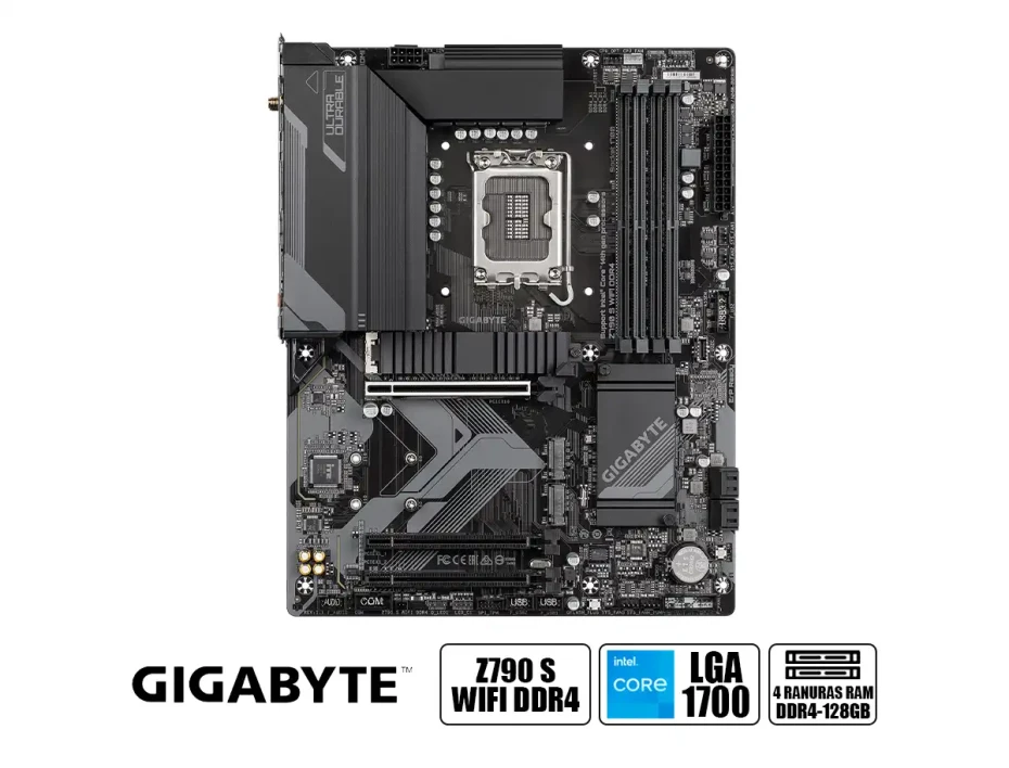 Placa Madre Gigabyte Z790-s-wifi-ddr4 Para Procesadores Intel Lga 1700, Memoria Ddr4 De 4gb Hasta 128gb (z790-s-wifi-ddr4)