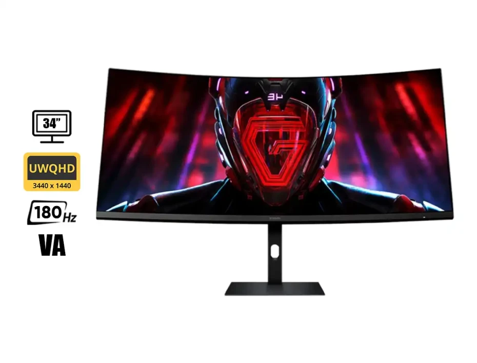 Monitor Xiaomi 34 Pulgadas G34wqi (c34wqba-rggl) Gaming Curvo, Frecuencia 180hz, Wqhd, 1ms, 2 Hdmi, 2 Dp, Negro