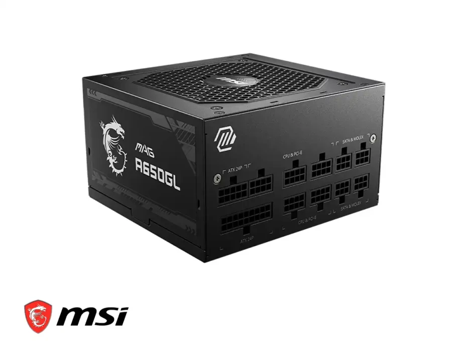 Fuente De Poder Msi 650w Mag A650gl (mag-a650gl) Atx, Modular, 80 Plus Gold, Negro