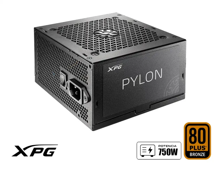 Fuente De Poder Xpg 750w Pylon (pylon750b-bkcus) Atx, 80 Plus Bronze, No Modular, Negro