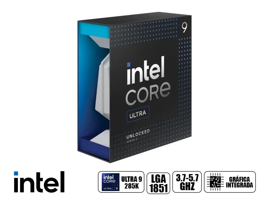 Procesador Intel Core Ultra 9 285k 3.9gz Hasta 5.5 Ghz (bx80768285k) Lga 1851, 20 Nucleos, 36 Mb C/grafica, S/cooler