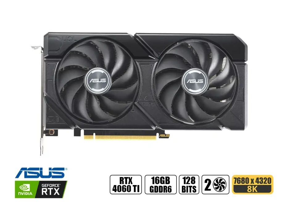 Tarjeta De Video Asus Rtx 4060 Ti Dual Evo  16gb Gddr6 (dual-rtx4060ti-a16g) Geforce Nvidia 128 Bits, 2 Ventiladores