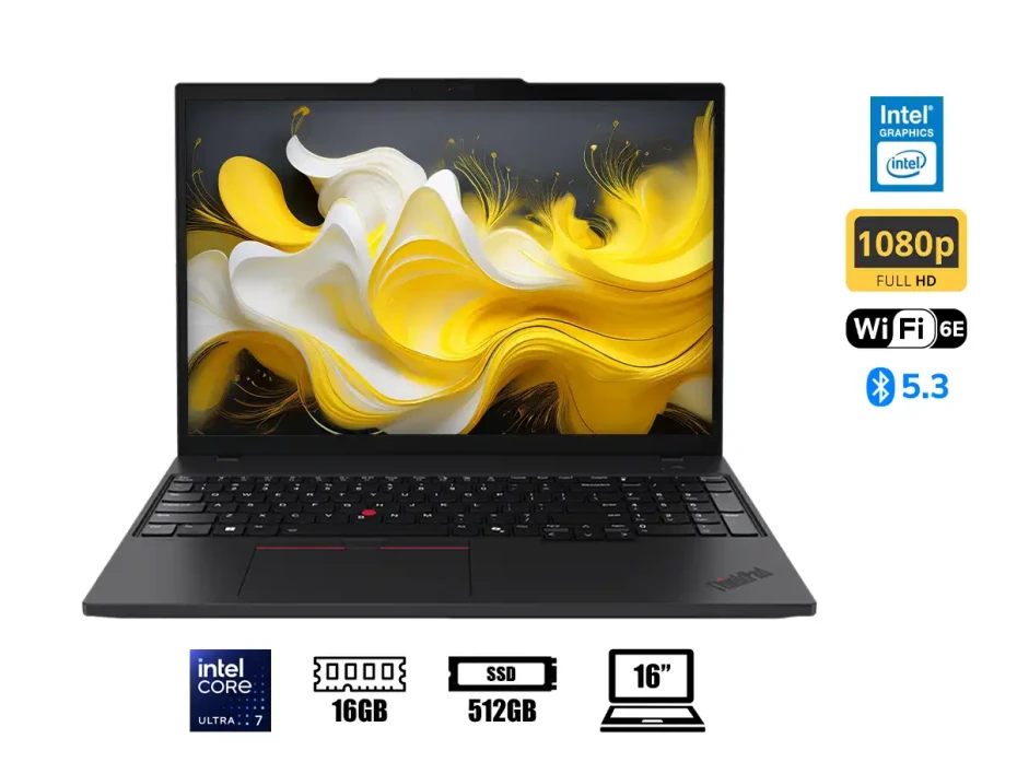 Laptop Lenovo Core Ultra 7 155u Thinkpad T16 Gen 3 (21mq000xlm) Pantalla 16'  Wuxga, Ram 16gb, Ssd 512gb, Win11 Pro