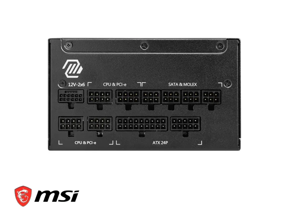 Fuente De Poder Msi  Mag-a1250gl (mag-a1250gl-pcie5) Atx, 80 Plus Gold, Modular, Negro