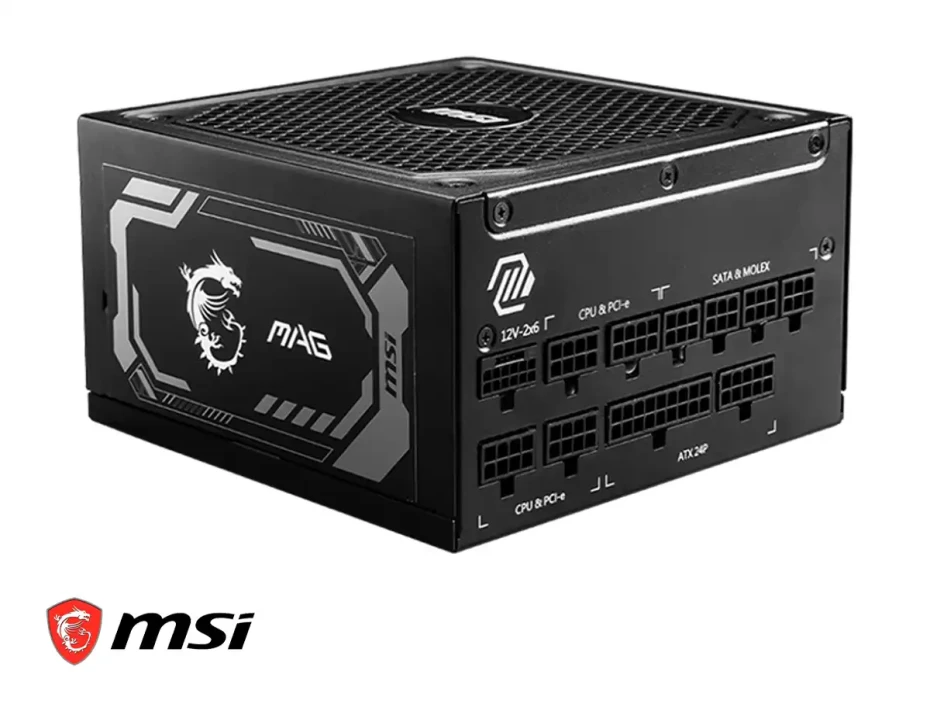 Fuente De Poder Msi  Mag-a1250gl (mag-a1250gl-pcie5) Atx, 80 Plus Gold, Modular, Negro