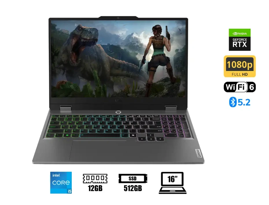 Laptop Lenovo Core I5-12450hx Loq 15 Gaming (83gs00julm) Pantalla 15.6" Fhd 144hz, Ram 12gb, Ssd 512gb, Rtx 3050 6gb, 12gen. Esp.