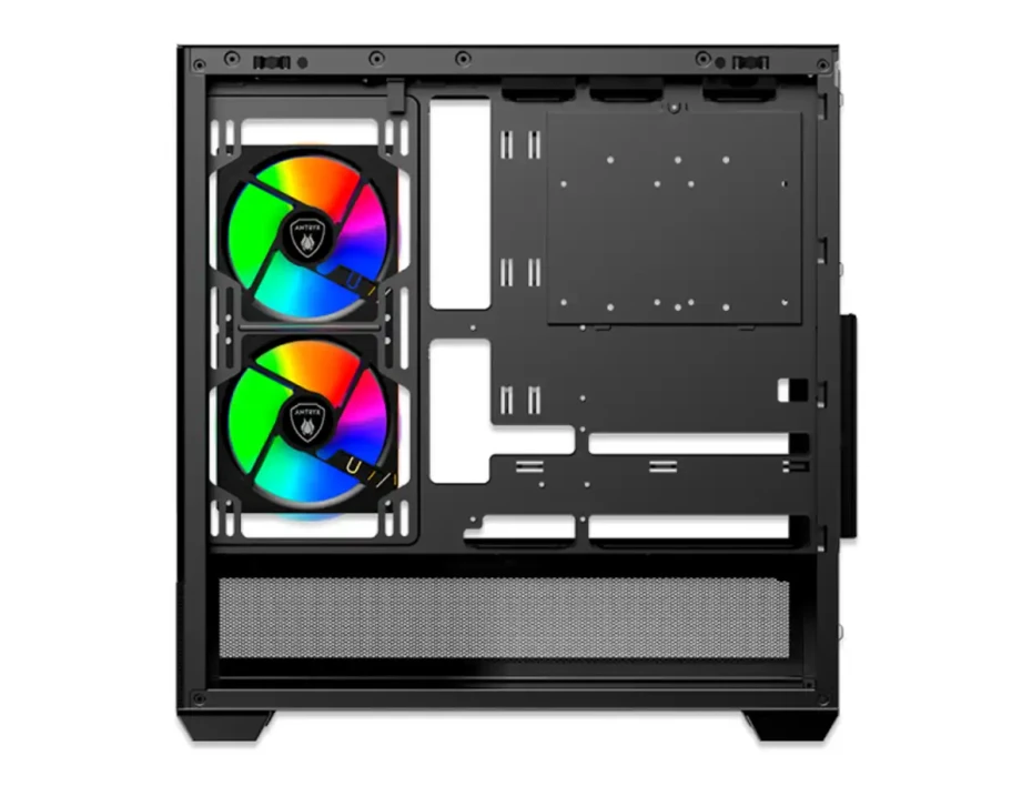 Case Antryx Fx-740 Gaming S/fuente (ac-fx740k) Paneles De Vidrio, 3 Ventiladores, Led Argb, Negro