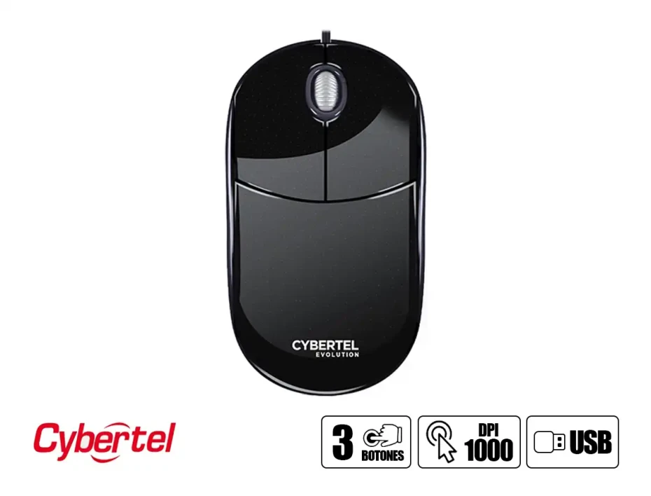 Mouse Cybertel Evolution Cyb M234 (cyb M234bk) Hasta 1000 Dpi, 3 Botones, Negro