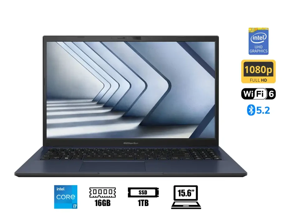 Laptop Asus Core I7 1355u Experbook B15 (90nx06x1-m01920) Pantalla 15.6", Ram 16gb, Ssd 1tb, Intel Uhd Graphics, Windows 11 Pro, EspaÑol, 13ge.