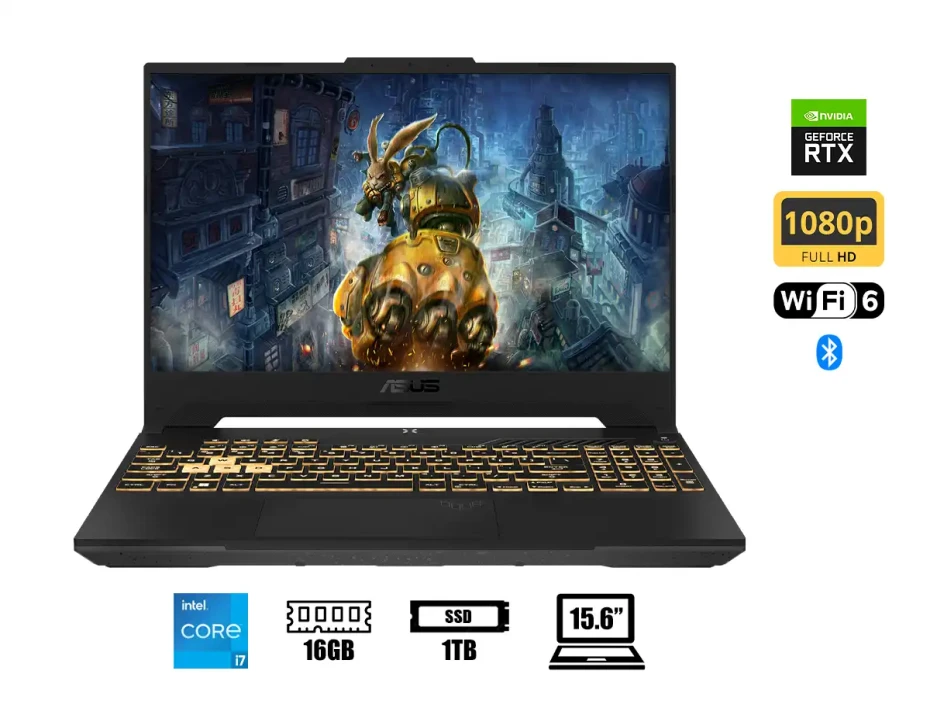 Laptop Asus Core I7-13620h Tuf Gaming F15 Fx507vi (90nr0fh7-m006d0) Pantalla 15.6" Fhd 144hz | Ram 16gb | Ssd 1tb | Rtx 4070 8gb | Gray | 13gen.| Win