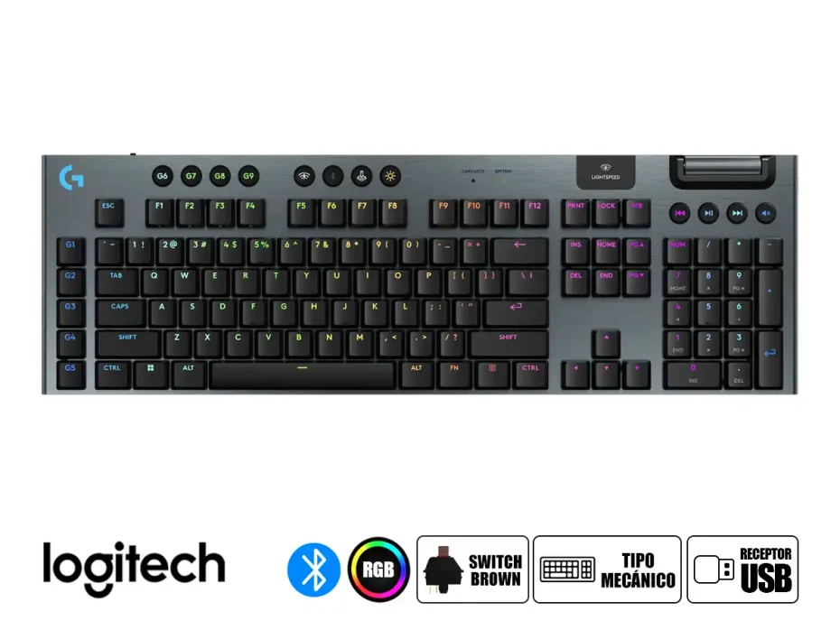 Teclado Gamer Inalambrico Logitech G915 X Lightspeed (920-012670) Switch Brown,