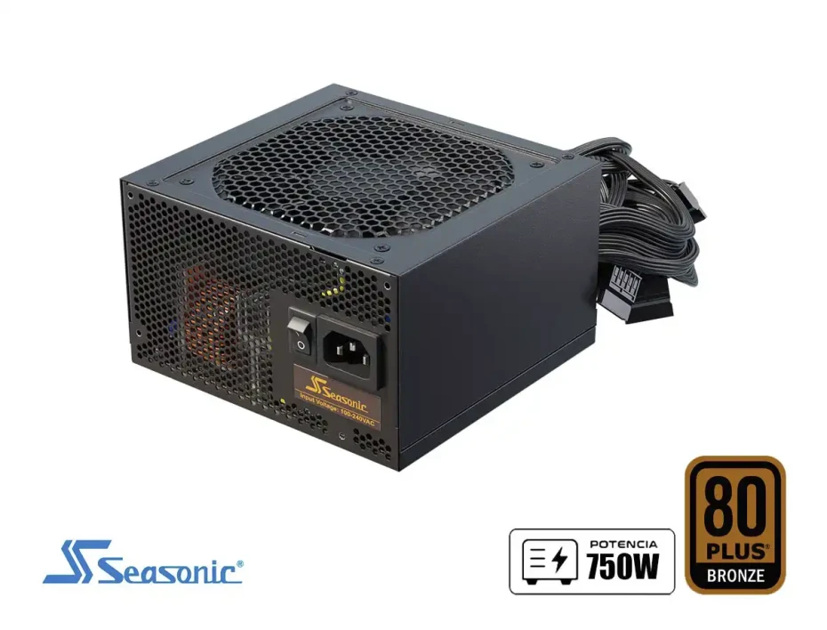 Fuente De Poder Seasonic 750w B12 Bc (b12-750bc) Atx, 80 Plus Bronze, No Modular, Negro