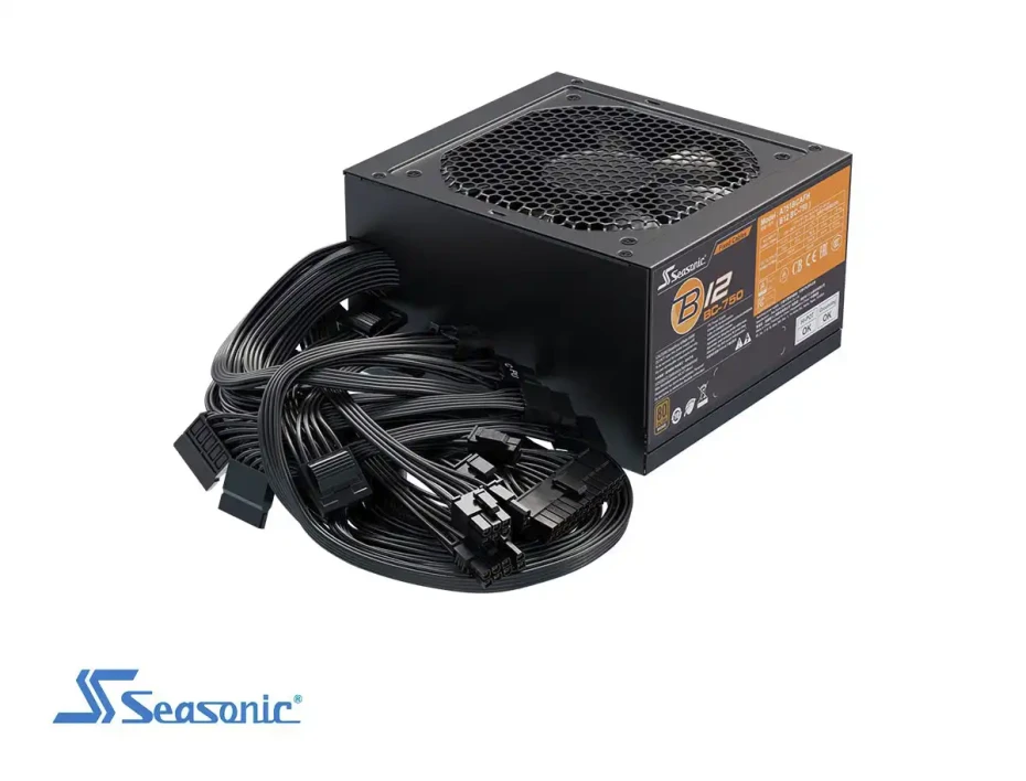 Fuente De Poder Seasonic 750w B12 Bc (b12-750bc) Atx, 80 Plus Bronze, No Modular, Negro