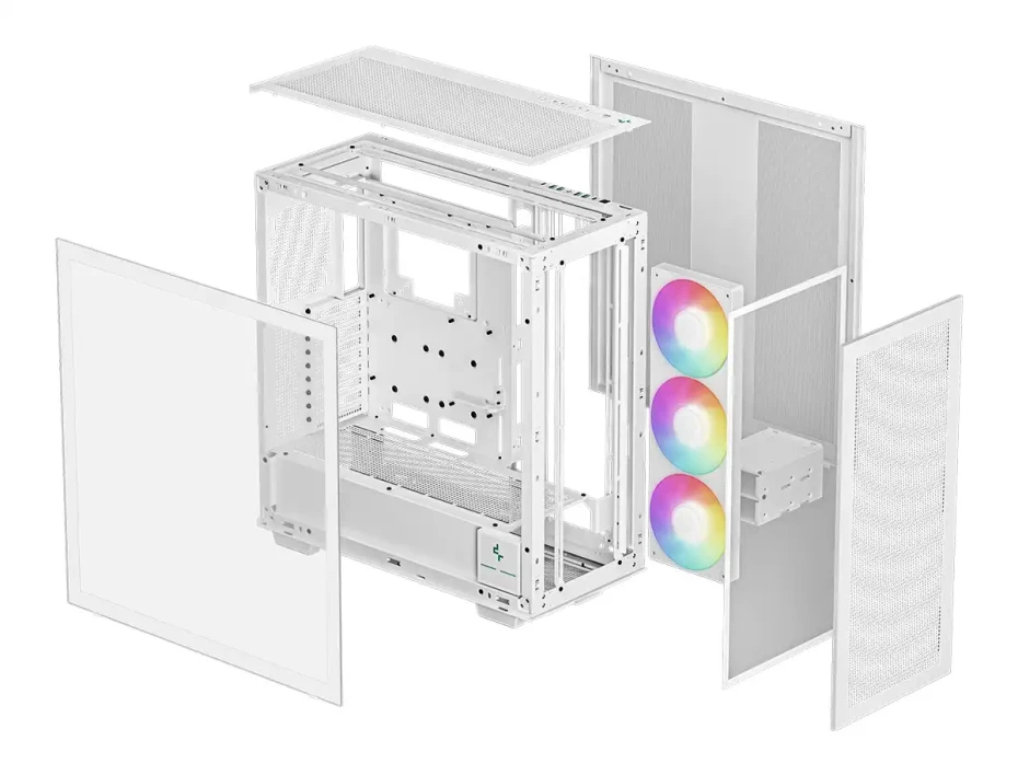 Case Deepcool Morpheus Wh S/fuente (r-morpheus-whapa1-g-1) Panel De Vidrio, 3 Ventiladores, Led Argb, Blanco