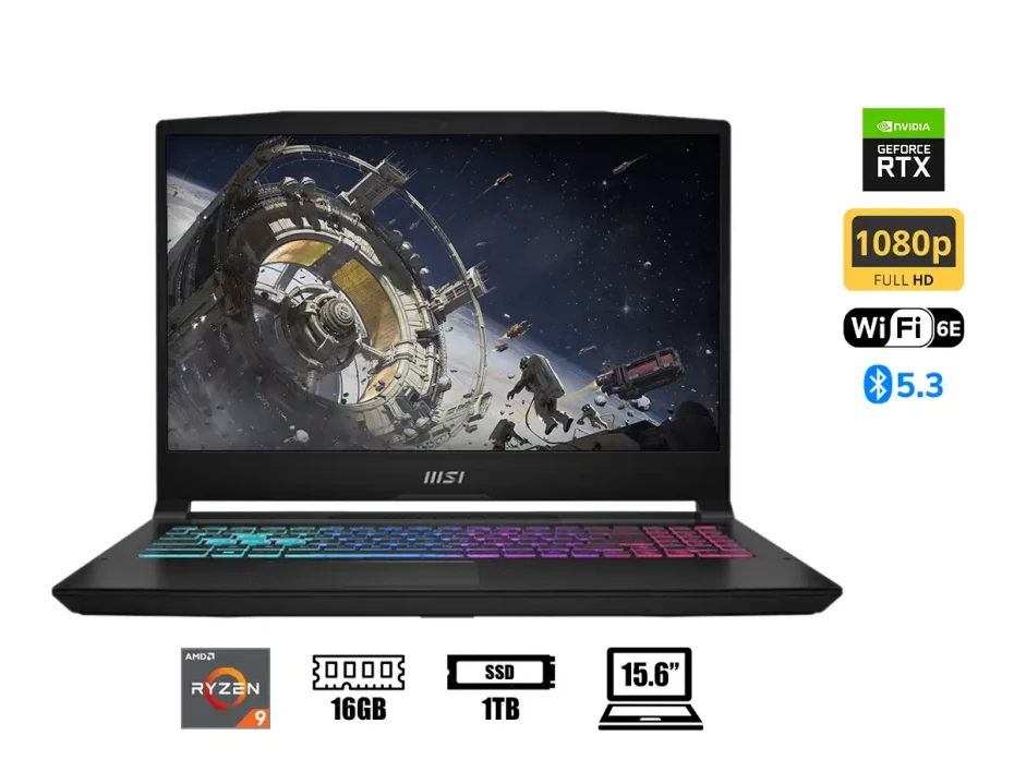 Laptop Msi Ryzen 9 8945hs A15 Ai B8vf Gaming (katana A15 Ai B8vg-423us) Pantalla 15.6" Fhd 144hz, Ram 16gb, Ssd 1tb, Rtx 4070 8gb, Win11