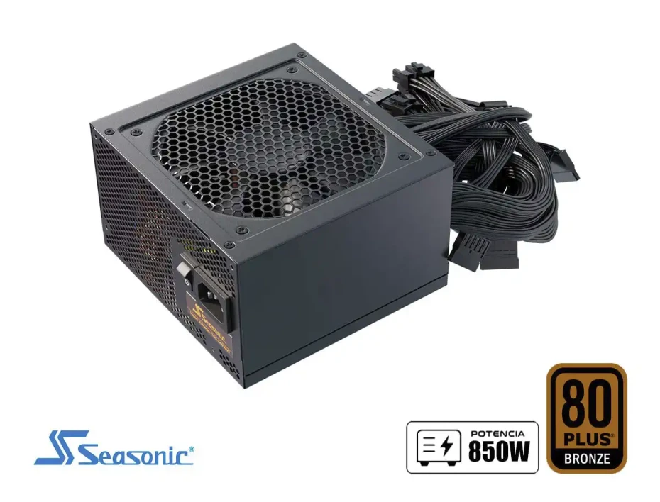 Fuente De Poder Seasonic 850w B12 Bc (a851bcafh) Atx, 80 Plus Bronze, No Modular, Negro