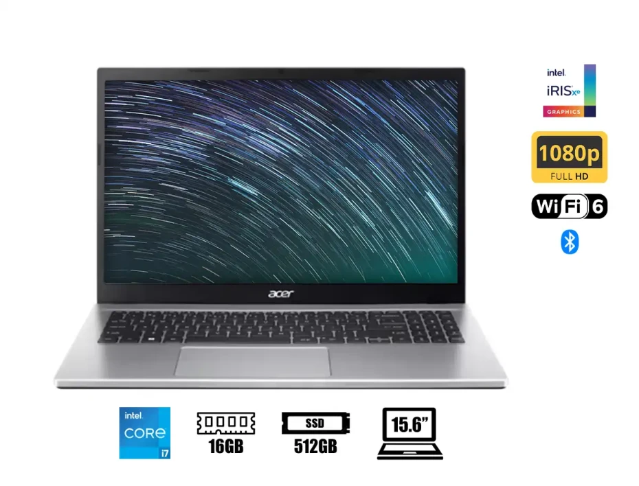 Laptop Acer I7 1255u Aspire A315-59-78qk-es (nx.kx0al.003) Pantalla 15.6 Fhd, Ram 16gb, Ssd 512gb, S/s, 12gen.