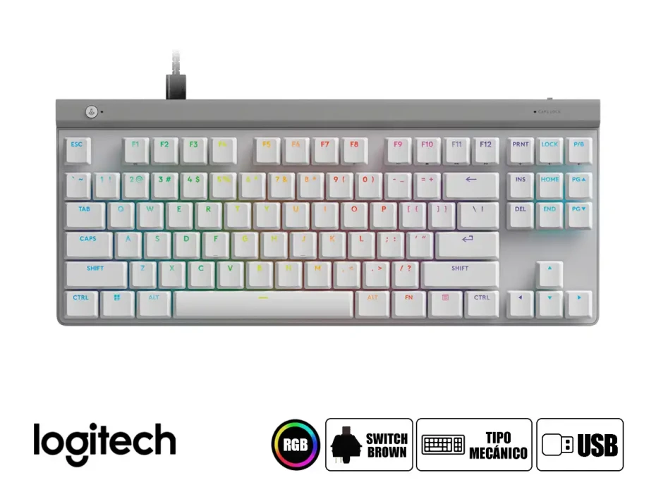 Teclado Gamer Logitech G515 Tkl (920-012869) Mecanico, Led Rgb, Blanco