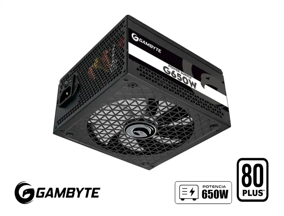 Fuente De Poder Gambyte G650w (ps-g650-ft) Atx, 80 Plus White, No Modular, Negro