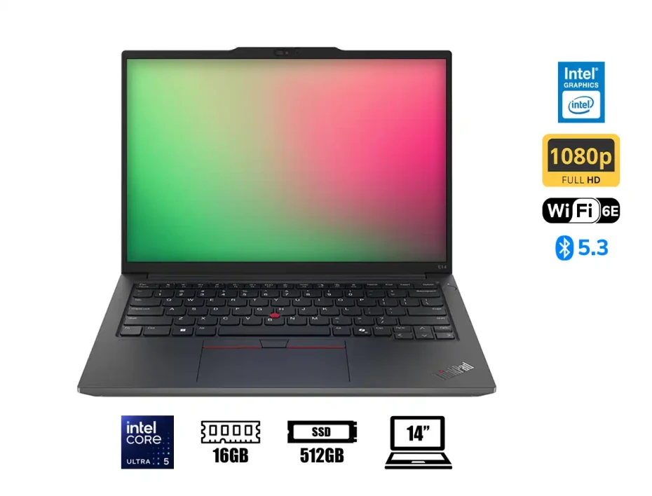 Laptop Lenovo Core Ultra 5-125u Thinkpad  E14 Gen 6 (21m8001hlm) 14" Wuxga, Ram 16gb, Ssd 512gb, Win11 Pro