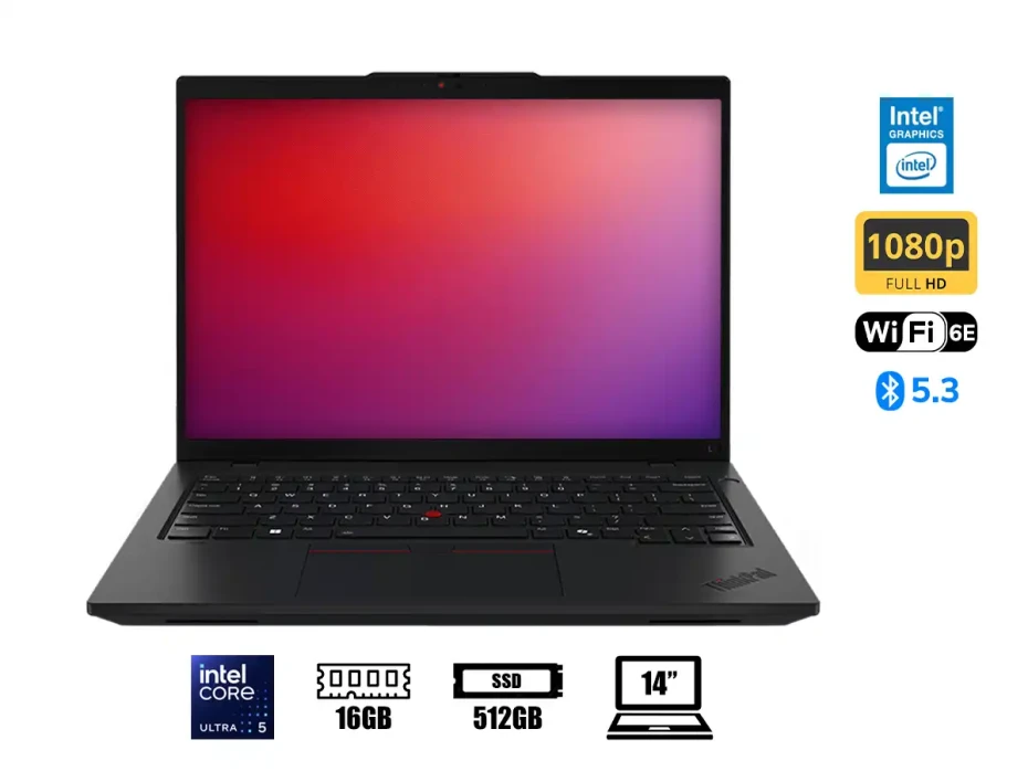 Laptop Lenovo Core Ultra 5-125u Thinkpad L14 Gen5 (21l2000wlm) Pantalla 14" Wuxga, Ram 16gb, Ssd 512gb, Win11 Pro