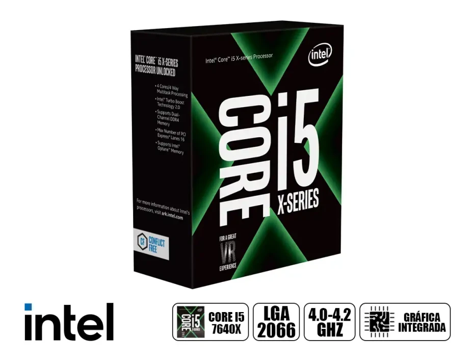 Procesador Intel Core I5 7640x 4.0ghz Hasta 4.2ghz 6.0mb (bx80677i57640x) Lga 2066, 4 Nucleos, S/cooler