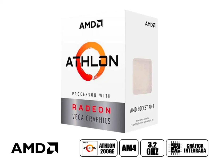 Procesador Amd Athlon 200ge 2ghz 5.0mb (yd200gc6m2ofb) Am4, 2 Nucleos