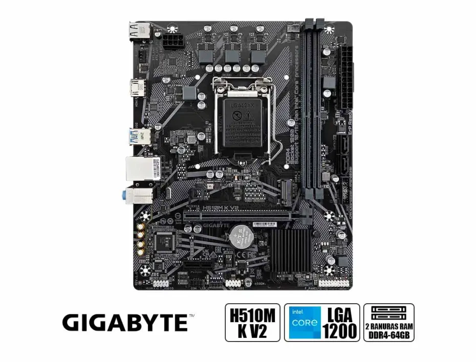 Placa Madre Gigabyte H510m K V2 (h510m-k-v2) Socket Lga 1200, Ram Ddr4 Buss 3200mhz, 11va,10ma Gen